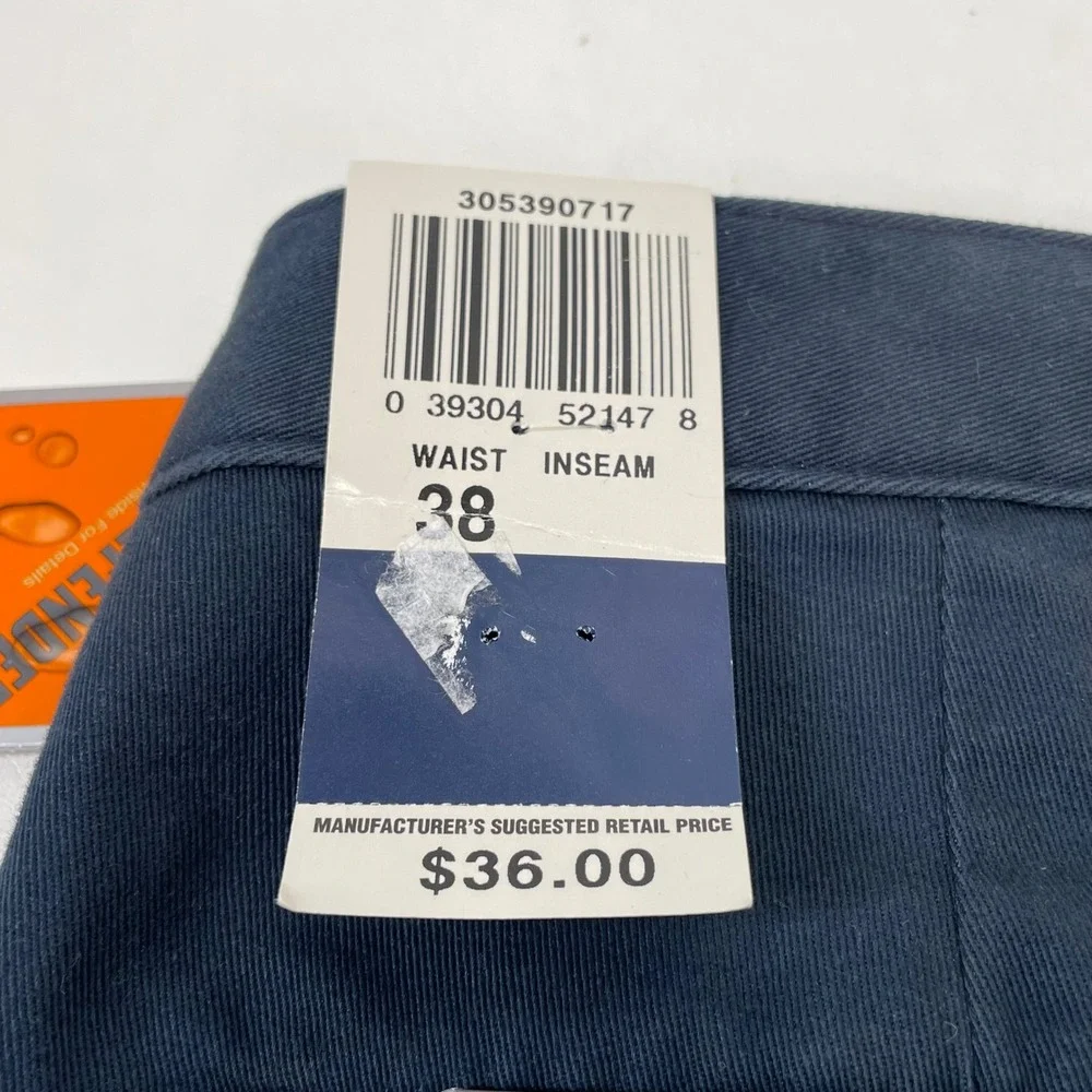 Dockers Mens Go Khaki Pleated Shorts Navy Blue Stain Defender Cotton Size 38 NWT